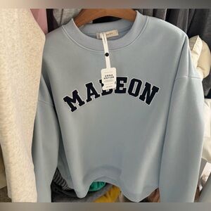 Light Blue 'MADEON' Crewneck Sweatshirt